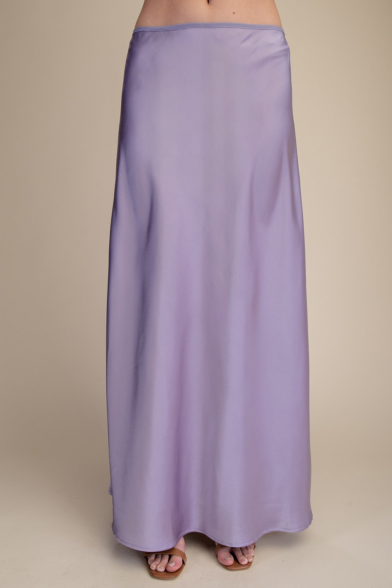 Lavender Love Satin Maxi Skirt