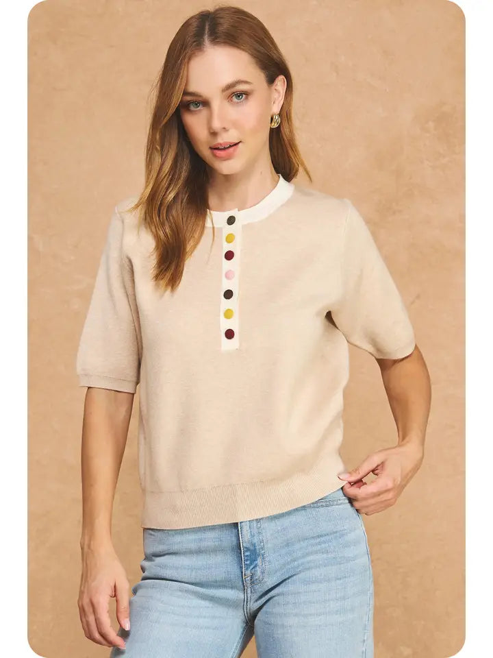 Button Fun Sweater