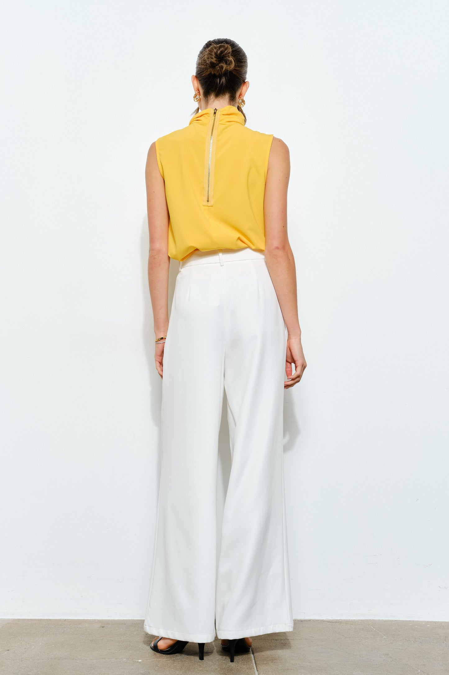 Lisette High Neck Bow Top