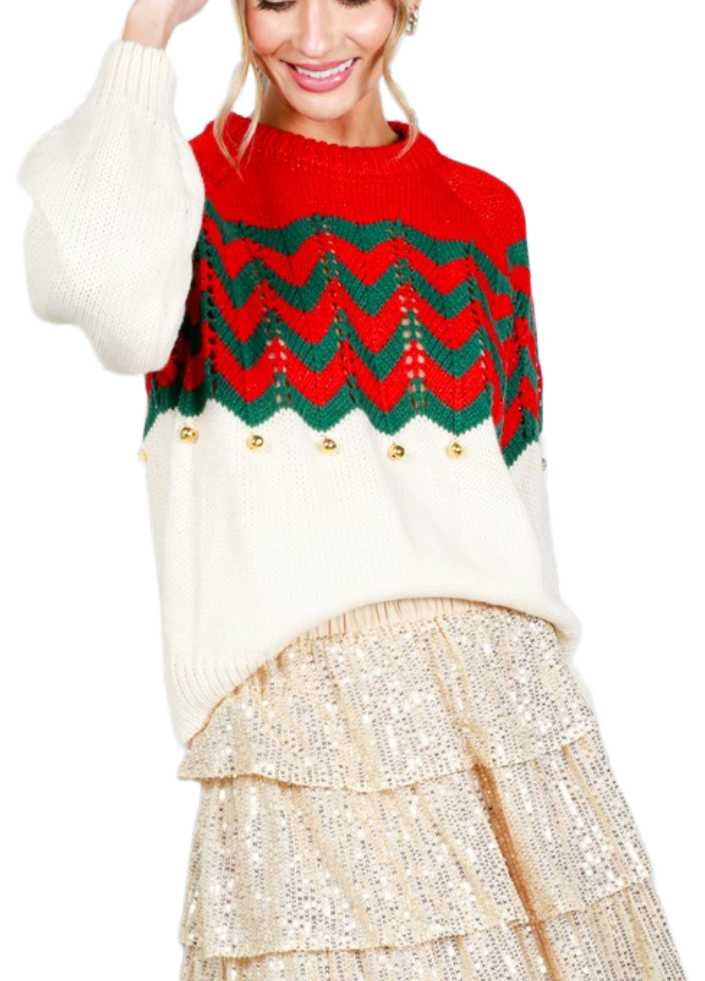 Wavy Jingle Bell Sweater