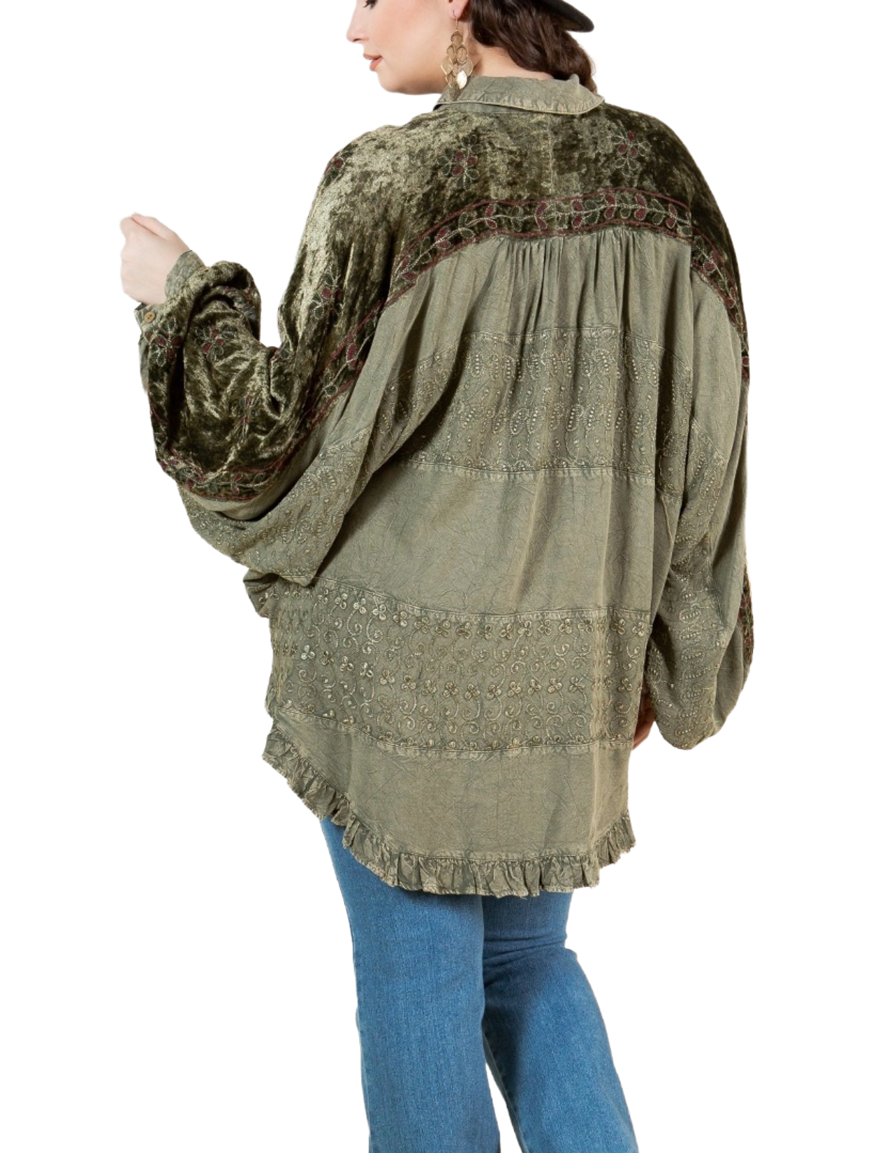 Boho Stonewashed Top - Plus