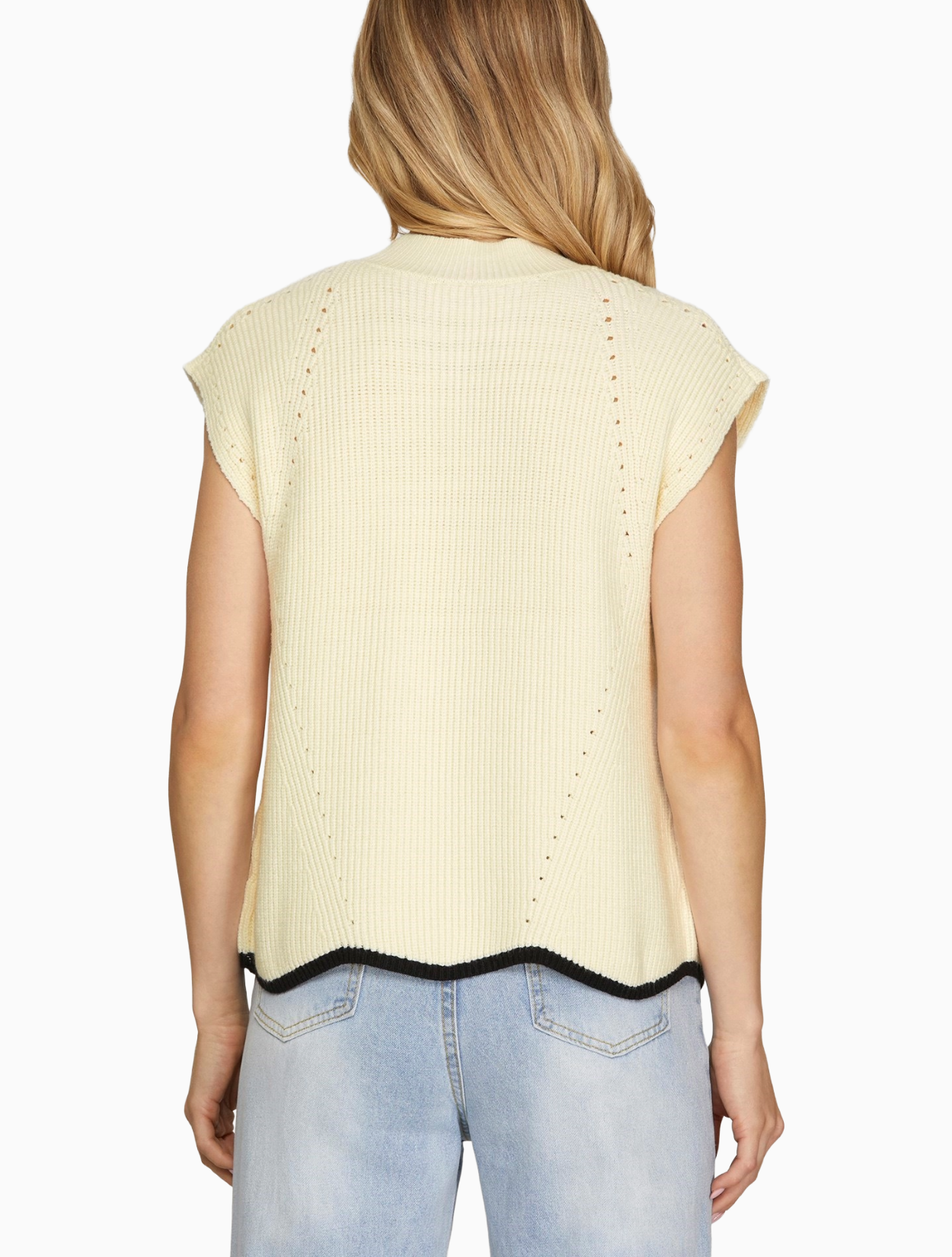 Floral Scallop Sweater Top