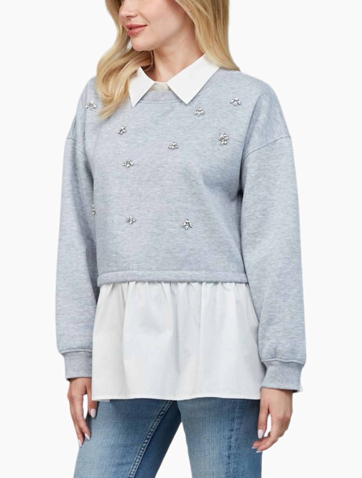 Twofer Rhinestone Pullover
