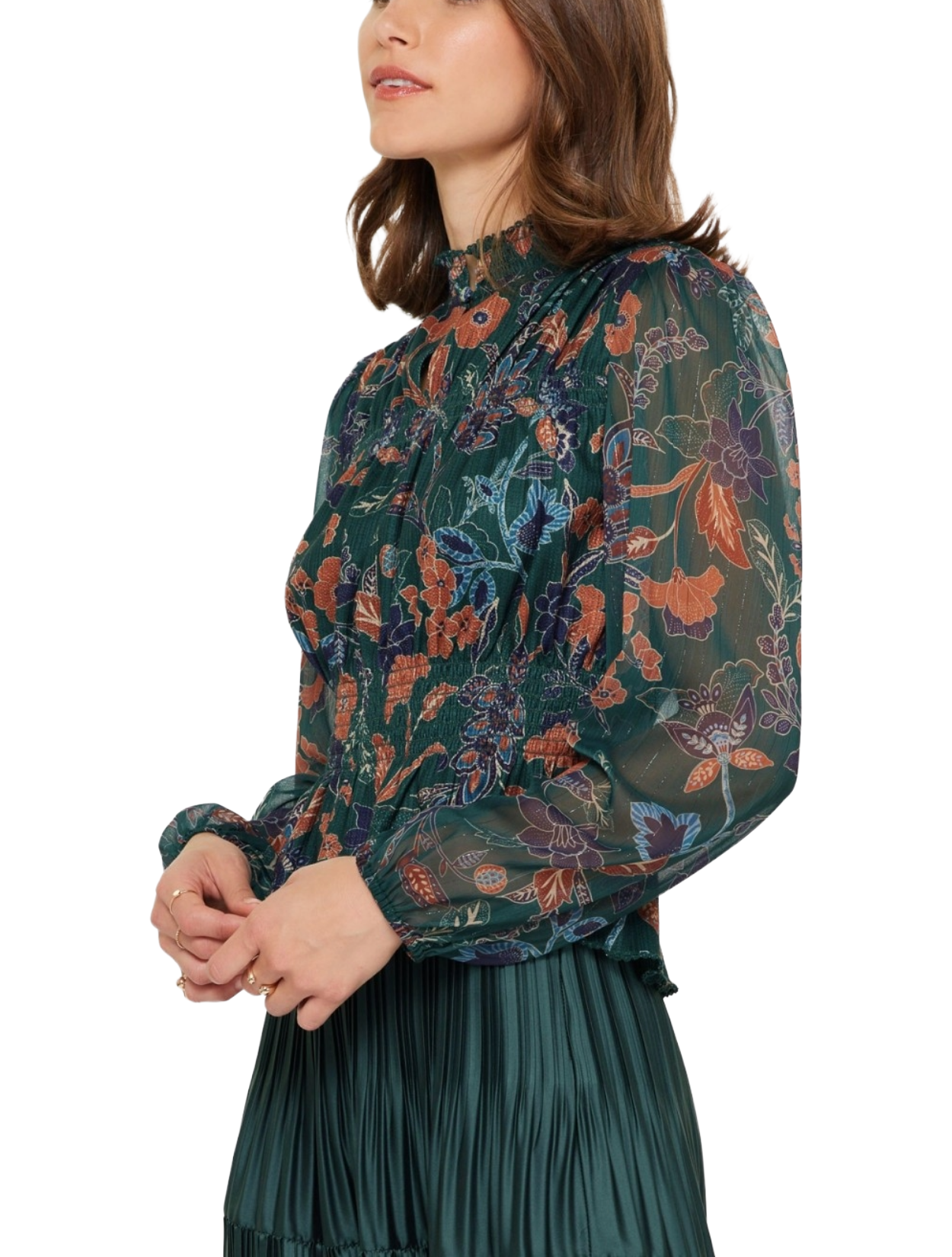 Gilded Petal Peplum Top