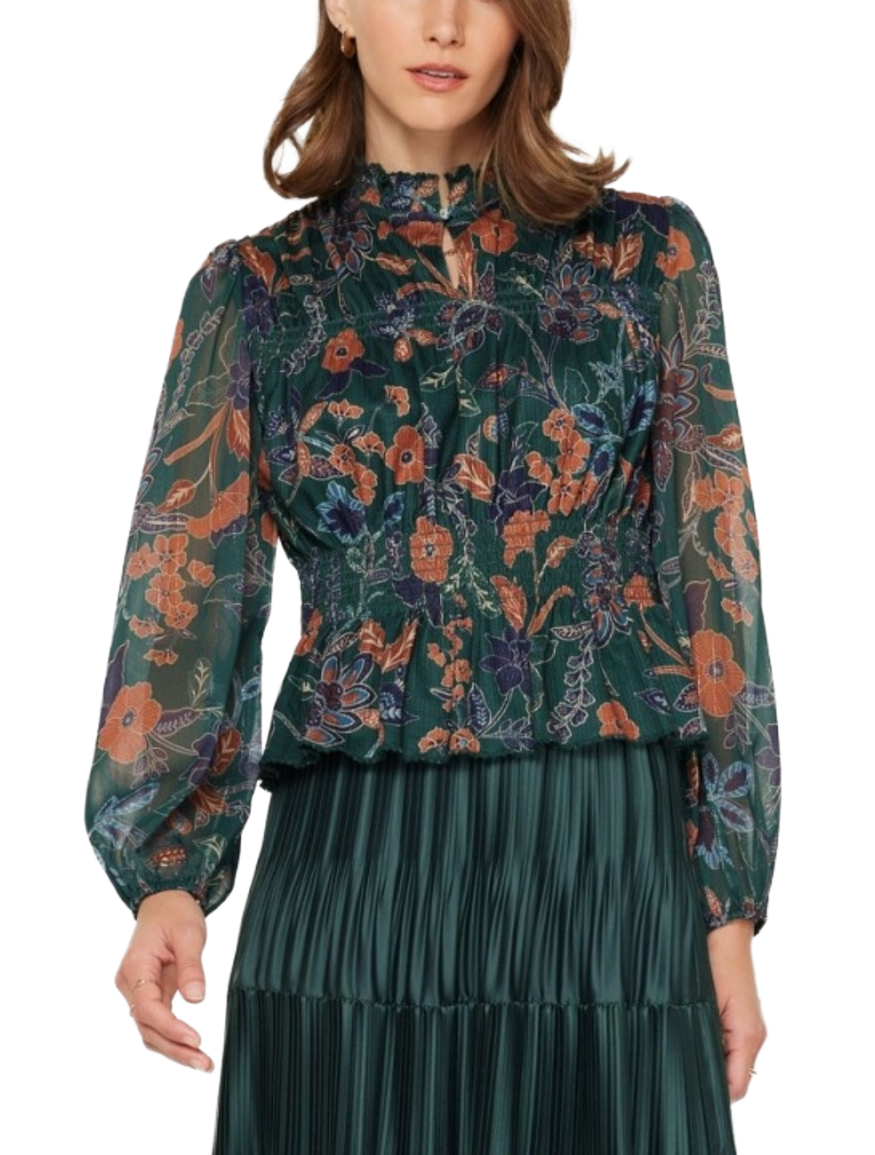 Gilded Petal Peplum Top