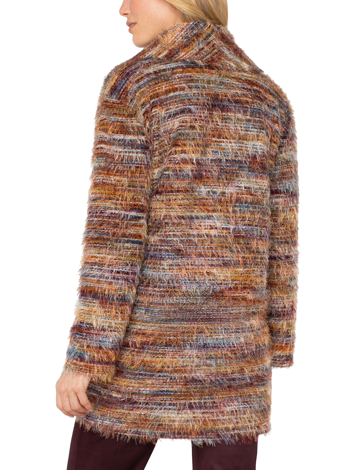 Feather Knit Open Front Cardigan