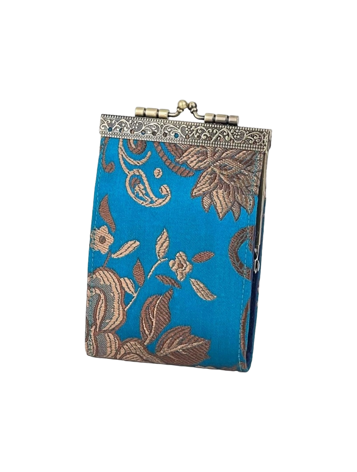 Peony Floral Brocade Card Holder with RFID Protection