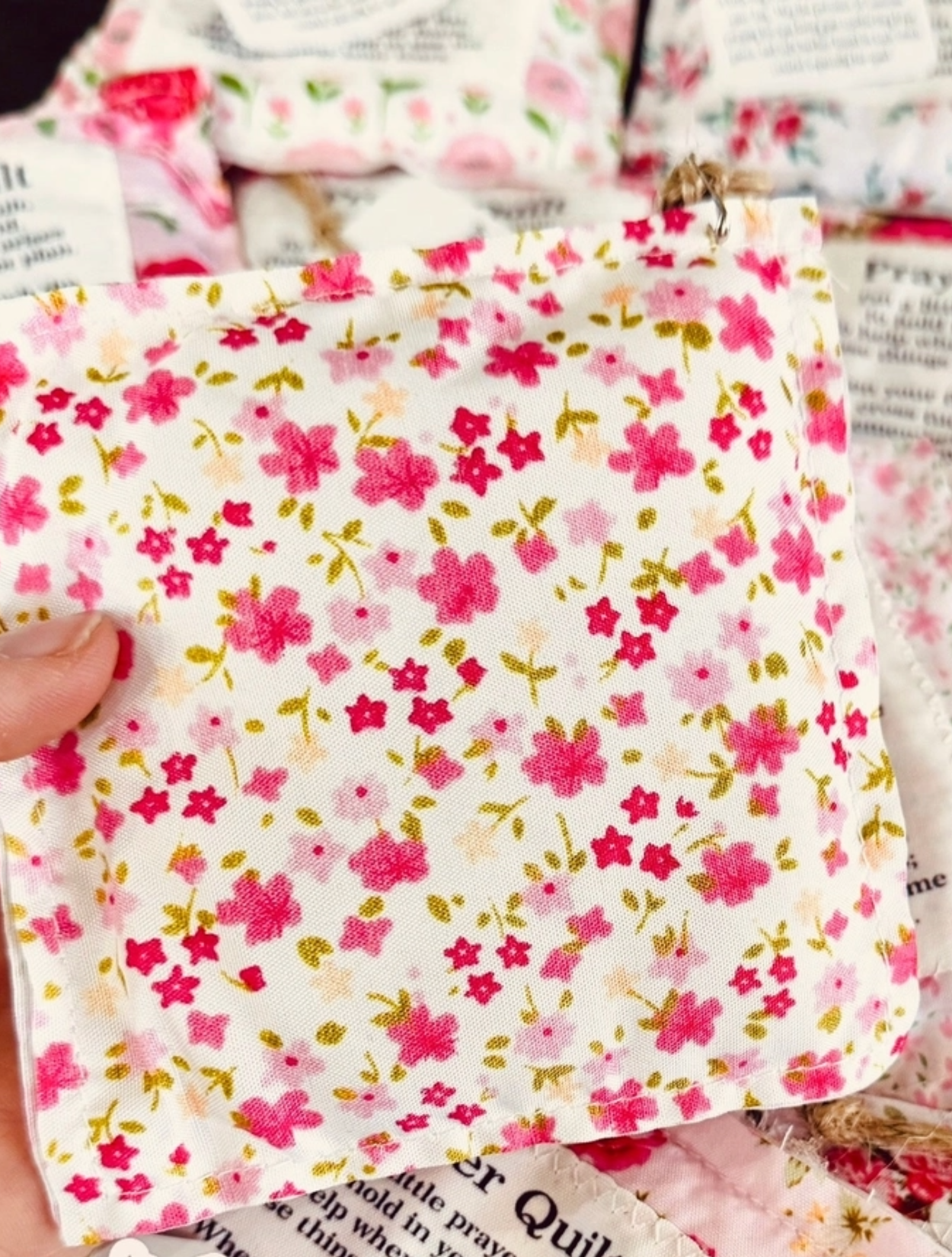 Floral Pink Pocket Prayer Quilt