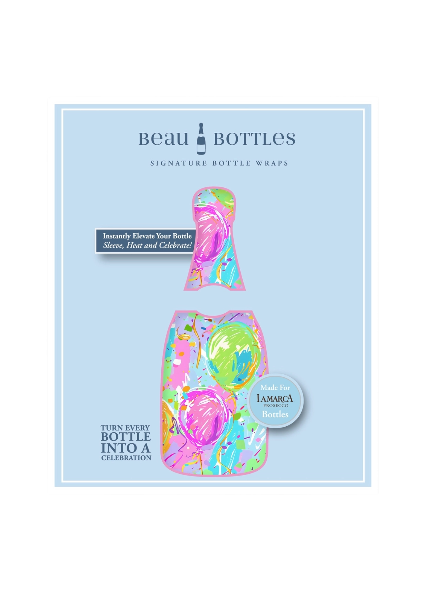 Beau Bottles Happy Birthday Balloons - Prosecco