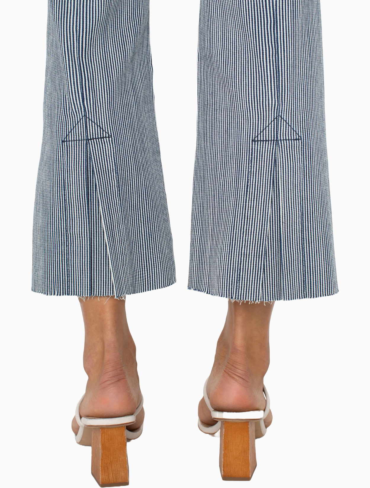 Gia Glider Navy Stripe Crop Flare Jean