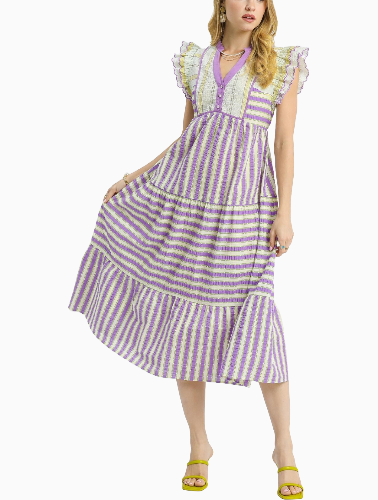 Viola Stripe Midi Dress