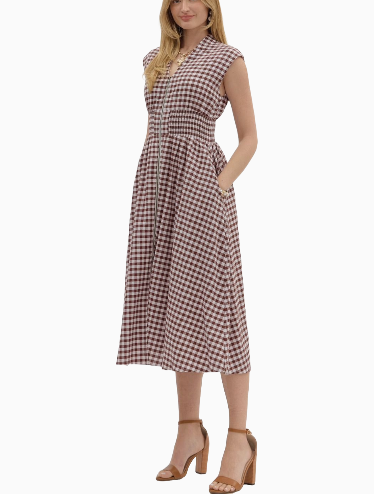 Cocoa Gingham Dress
