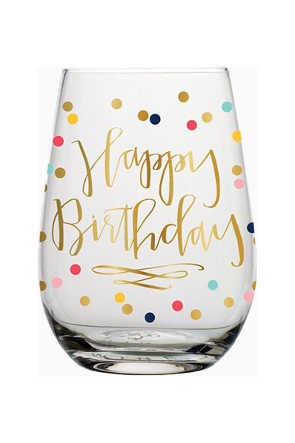 Happy Bday Wine Glass