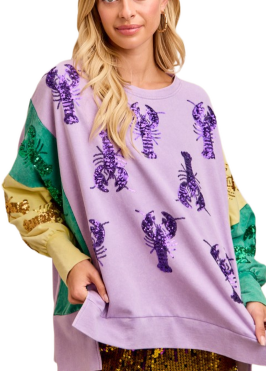 Sequin Crawfish Cutie Pullover