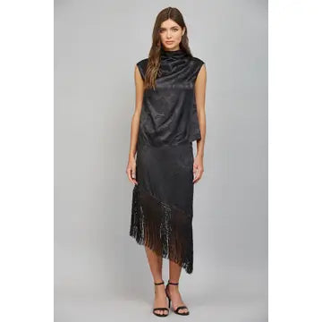 Orient Express Fringe Midi Skirt