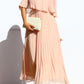 Pleated Cape Midi Dress