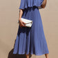 Pleated Cape Midi Dress