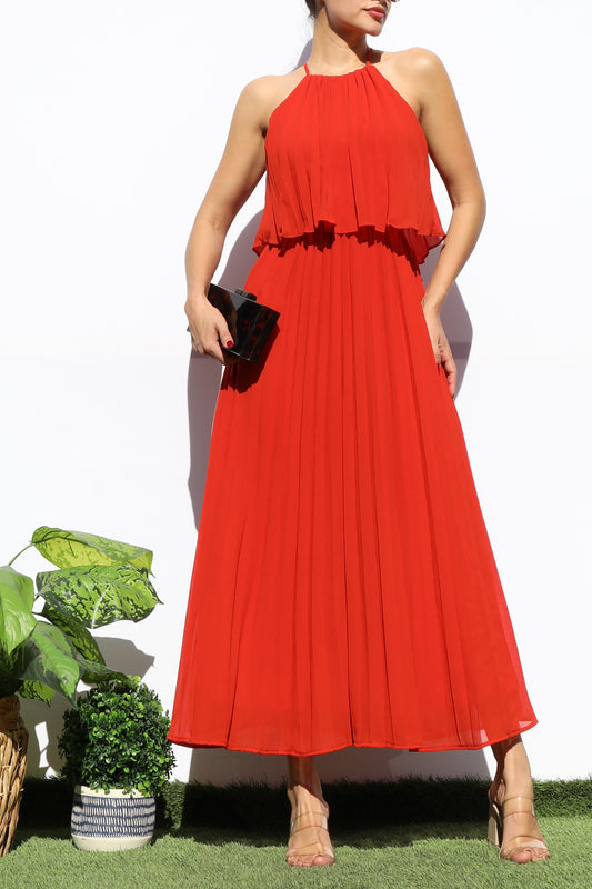 Amber Pleated Midi Dress