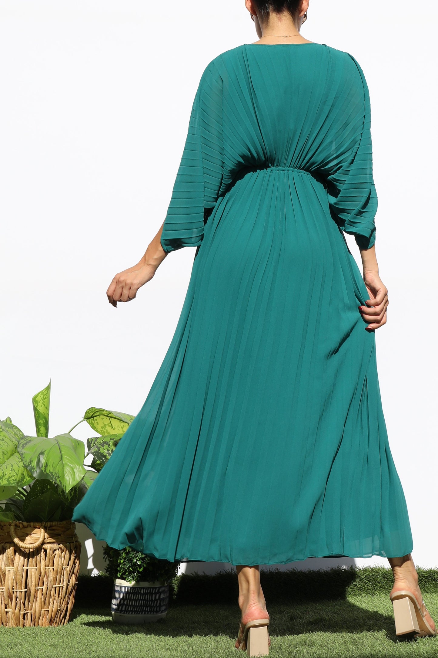 Malin Pleated Midi Dress