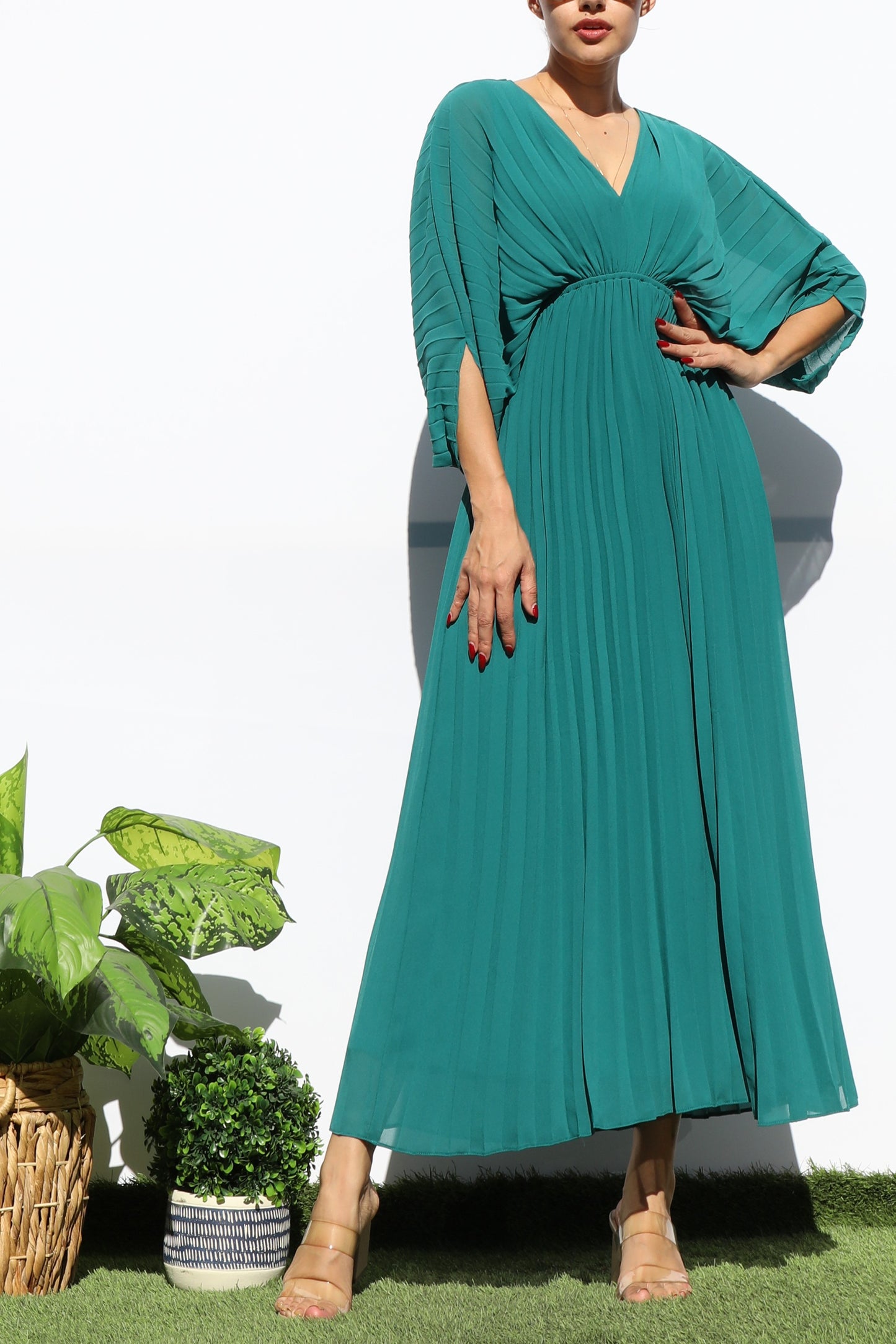 Malin Pleated Midi Dress