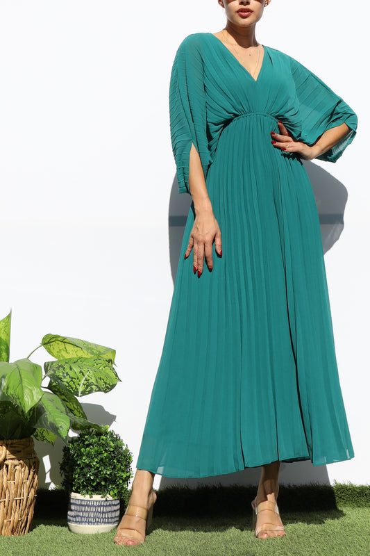 Malin Pleated Midi Dress