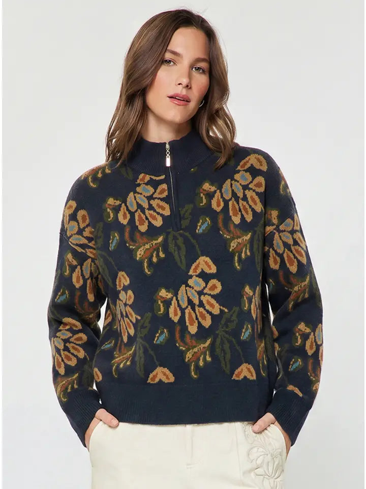 Farmers Market Stroll 1/2 Zip Top
