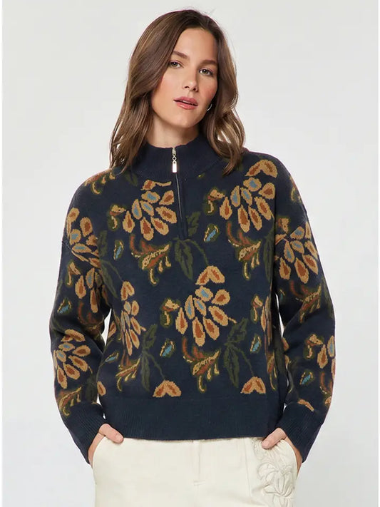 Farmers Market Stroll 1/2 Zip Top