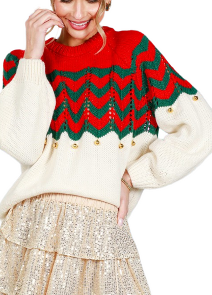 Wavy Jingle Bell Sweater