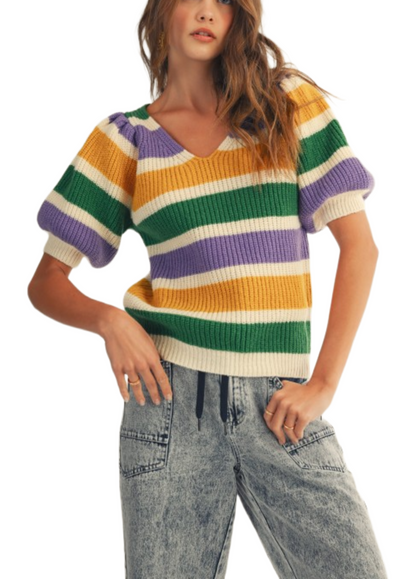 Parade Puffy Mardi Gras Sweater