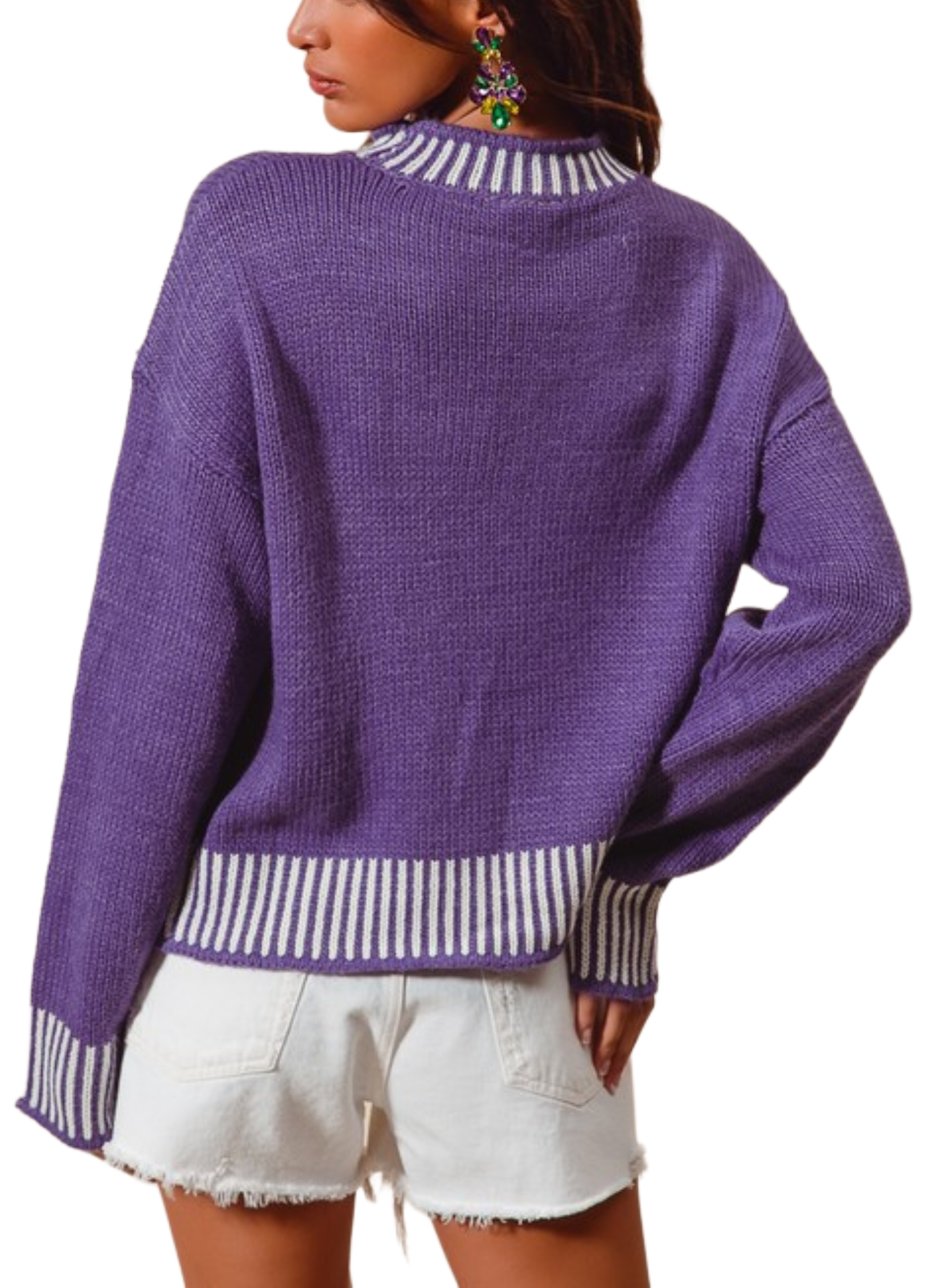 'Mardi Gras' Tinsel Sweater