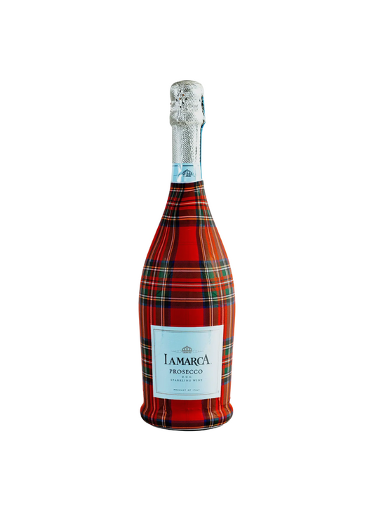 Beau Bottles Red and Green Christmas Tartan - Prosecco