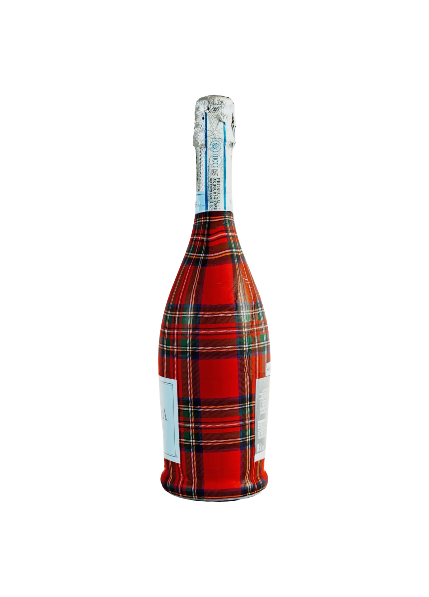 Beau Bottles Red and Green Christmas Tartan - Prosecco