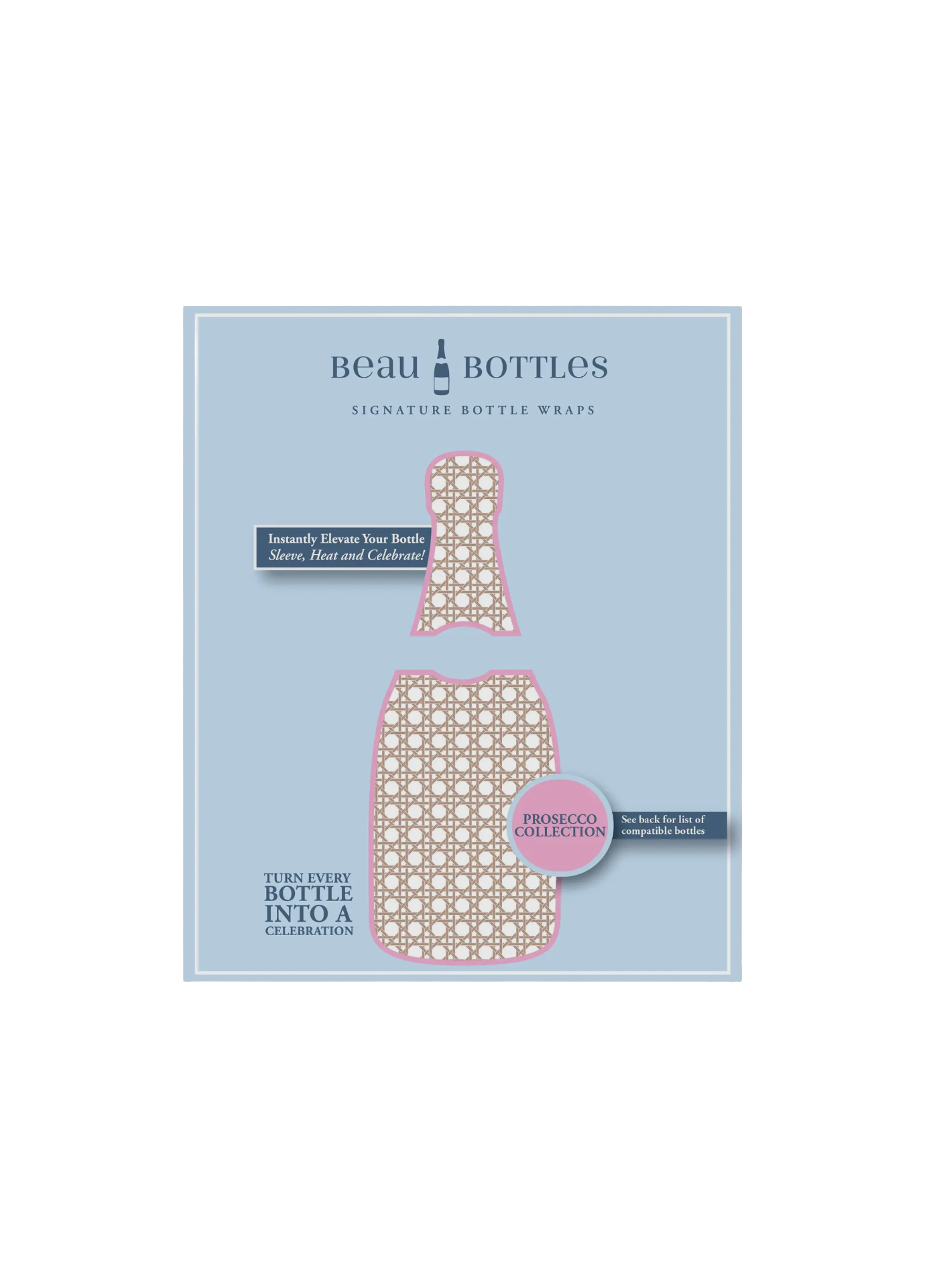 Beau Bottles Brown and White Cane - Prosecco
