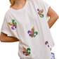 Fleur de Lis Sequin Mardi Gras Top