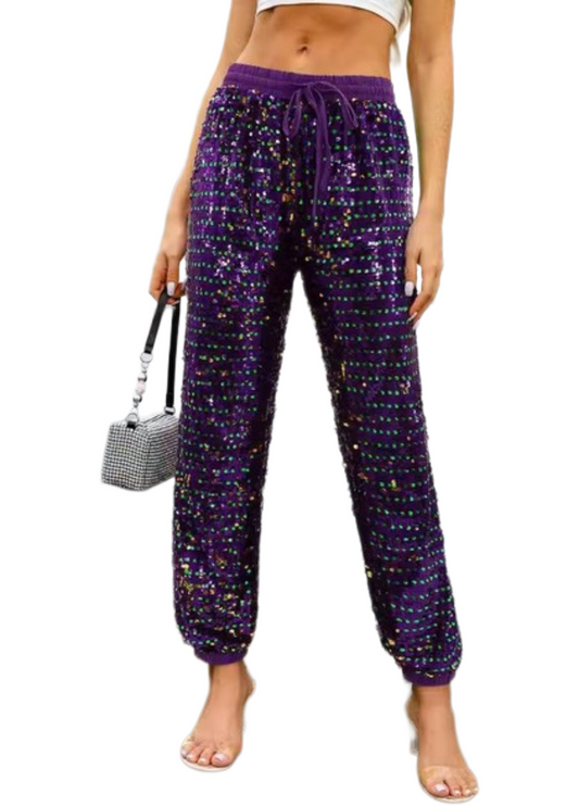 Mardi Gras Sequin Jogger Pant