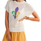 Open Stitch Fleur De Lis Top