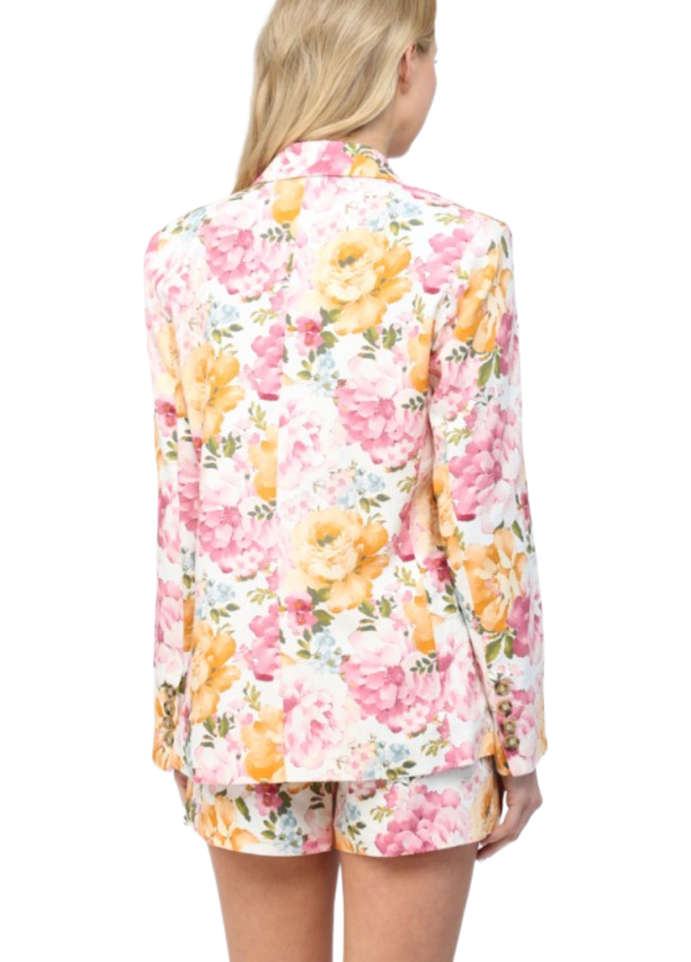 Bold Floral Linen Blazer