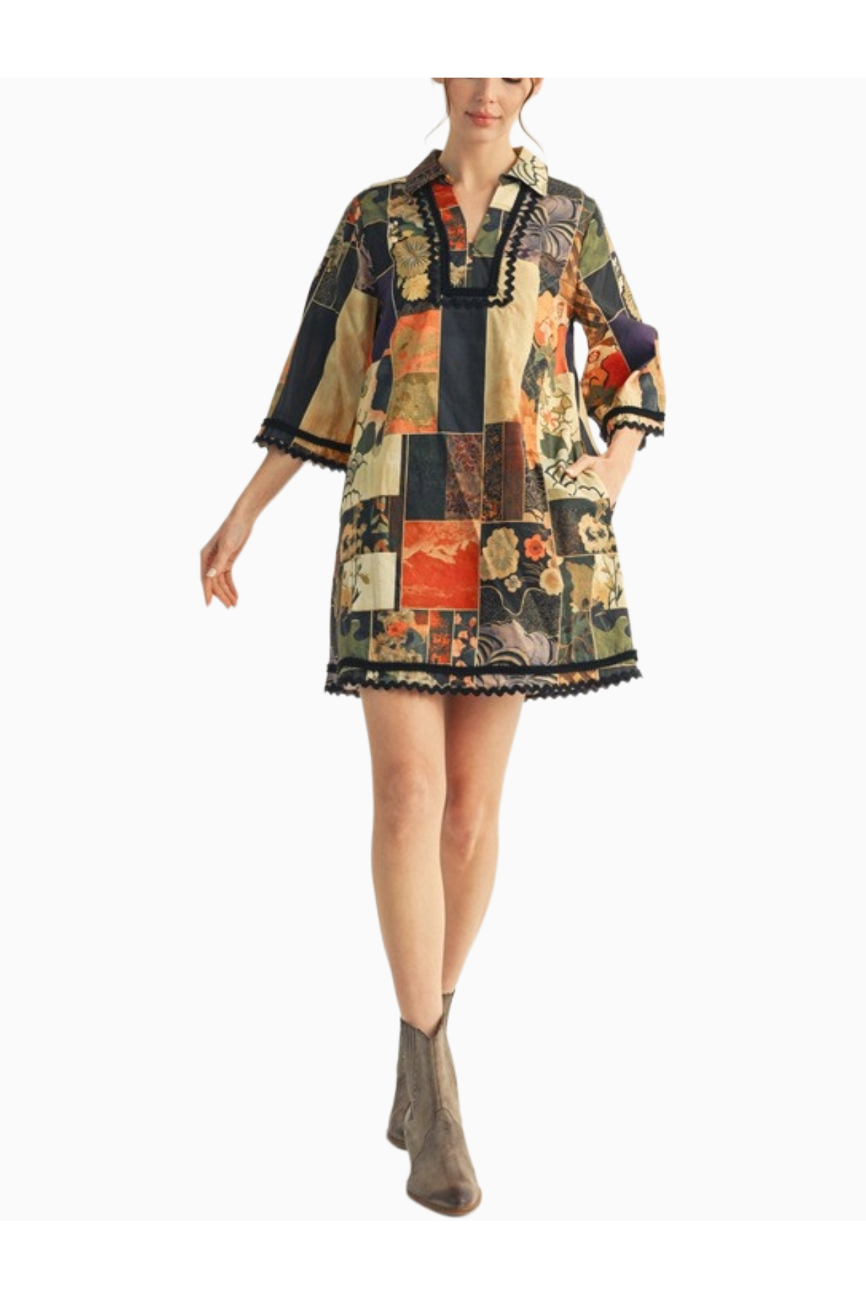 Botanical Patchwork Dress