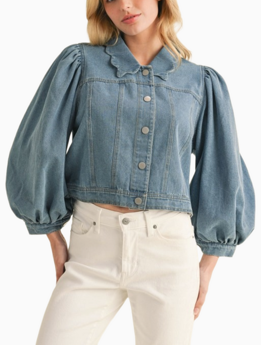 Saddler Denim Cropped Jacket