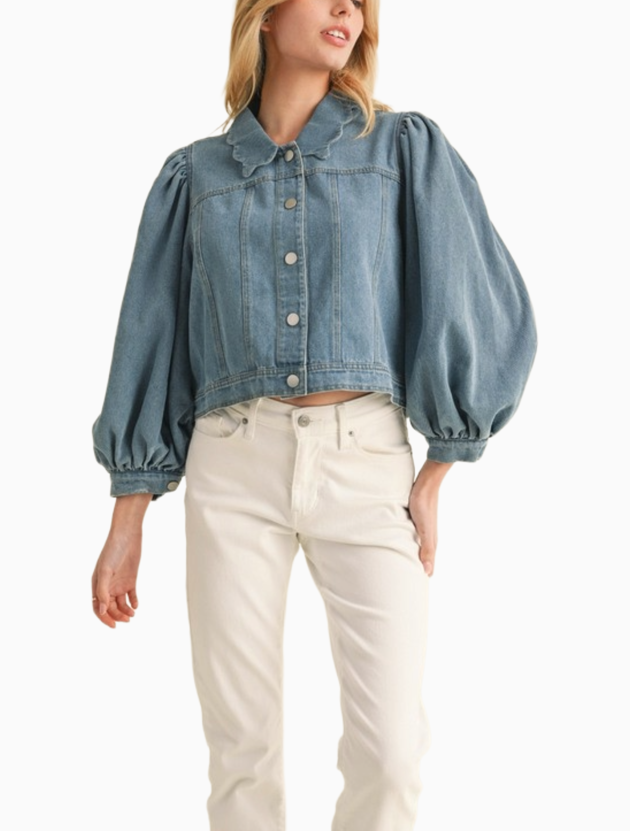 Saddler Denim Cropped Jacket