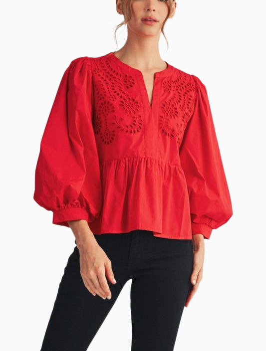 Poppy Peplum Top