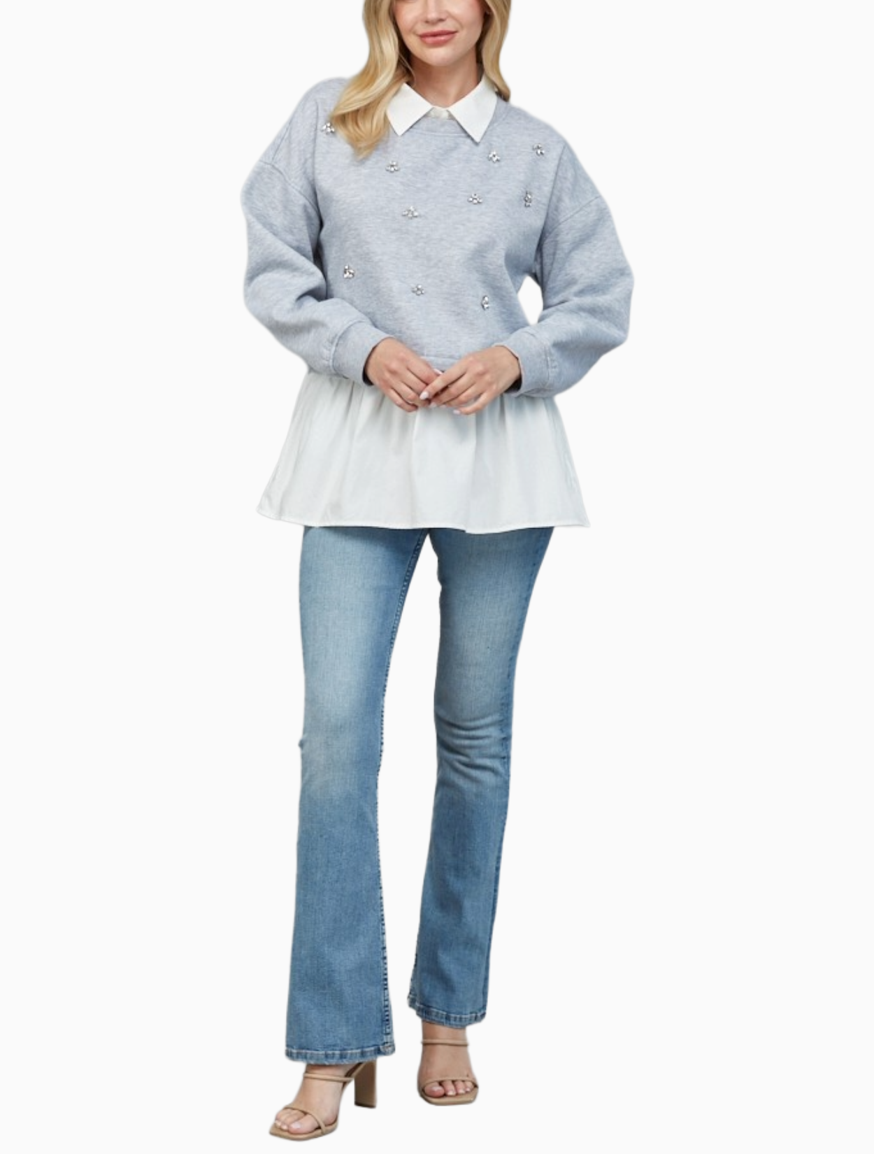Twofer Rhinestone Pullover