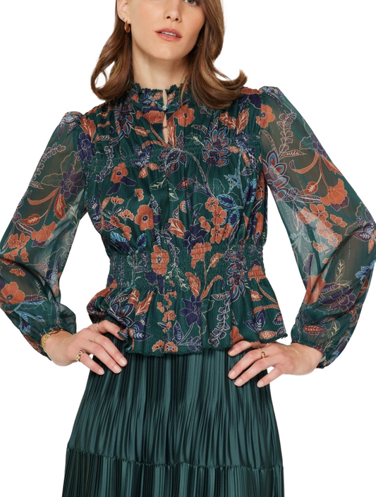 Gilded Petal Peplum Top