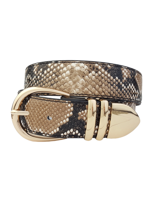 Shiny Gold Buckle Snake Set Belt