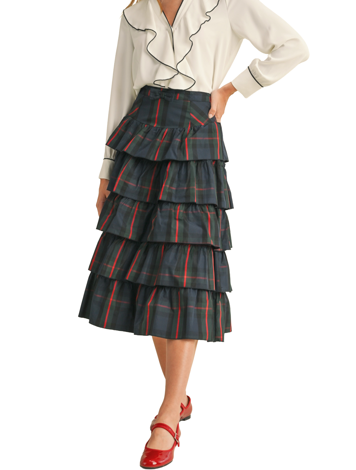 Unbridled Tiered Midi Skirt