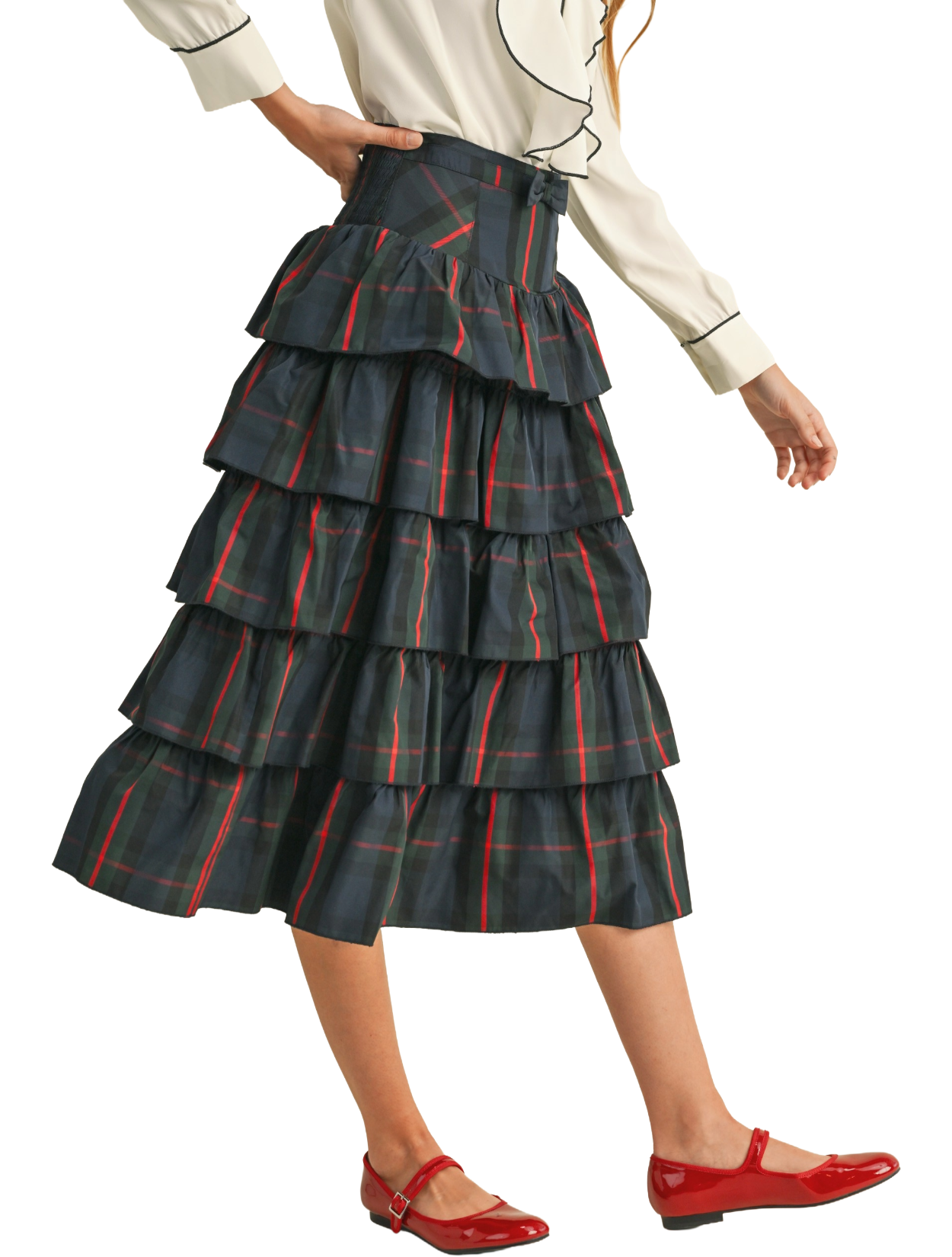 Unbridled Tiered Midi Skirt