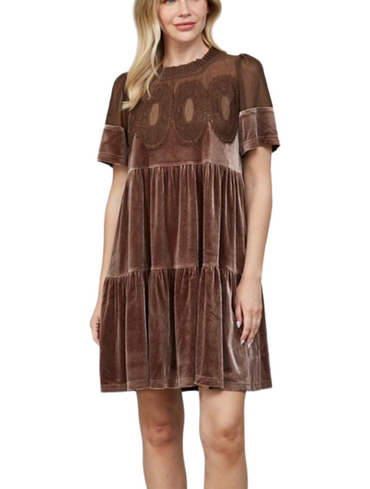 Choco Velvet Dress