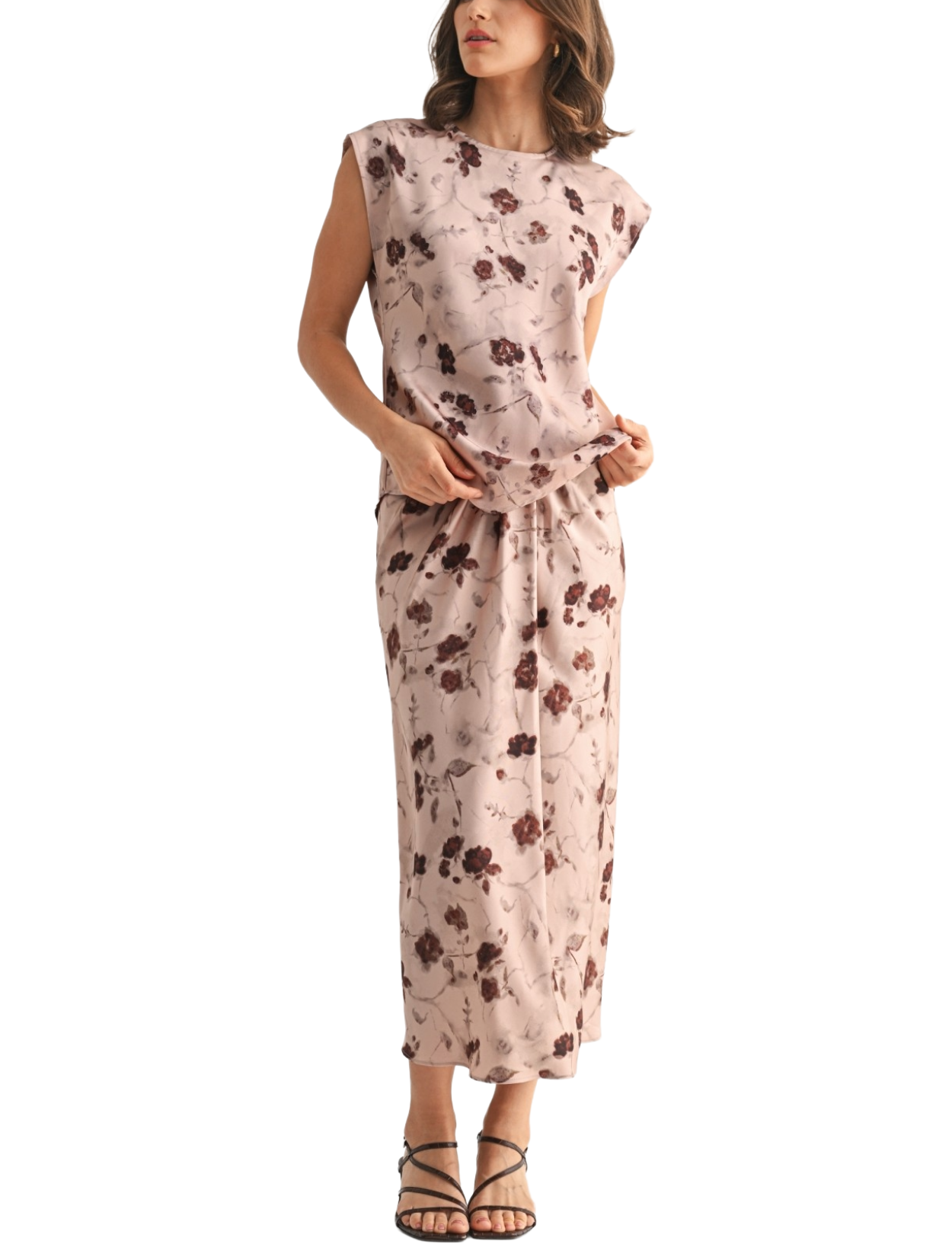 Driftwood Rose Midi Skirt