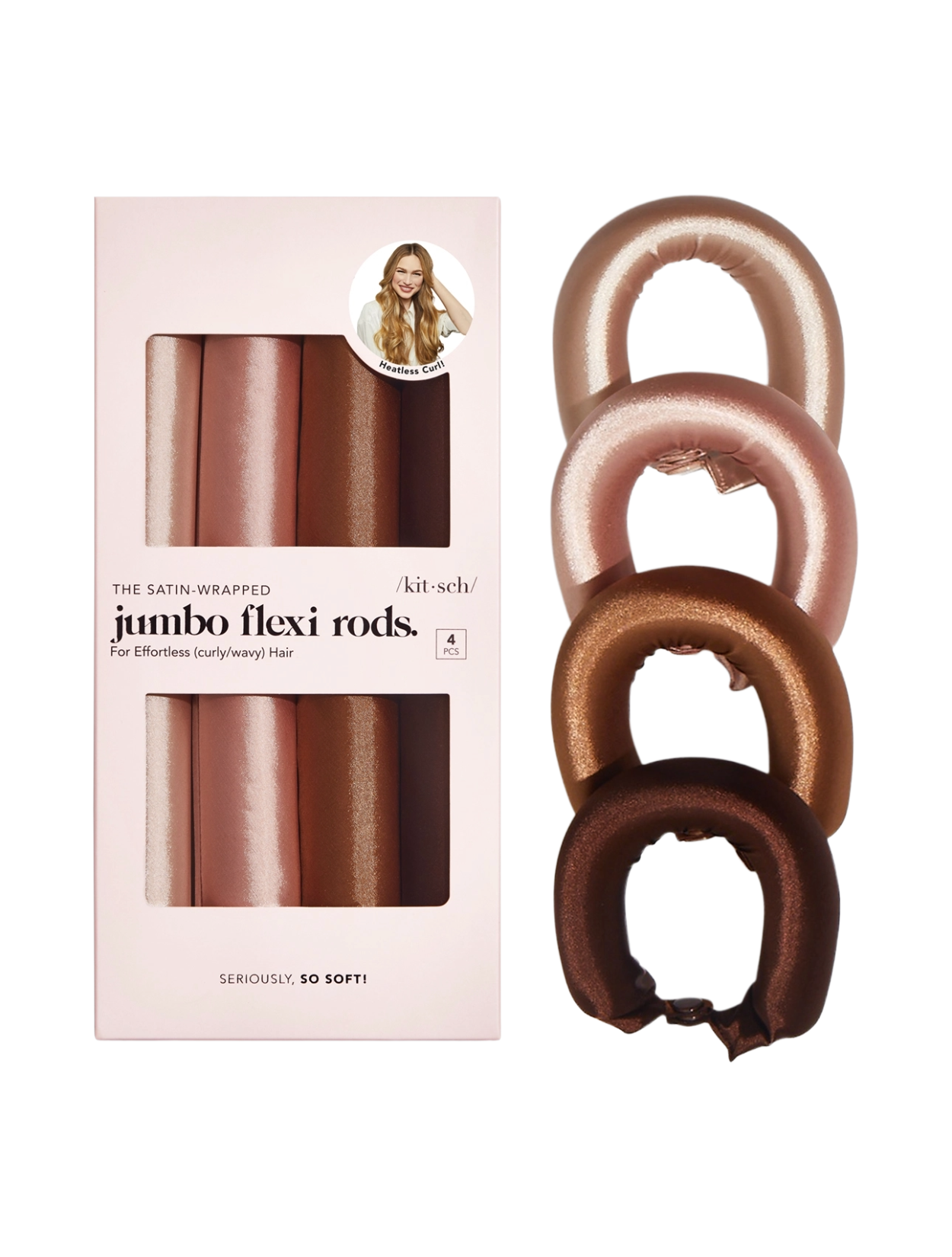 Satin Jumbo Flexi Rods - Rosewood