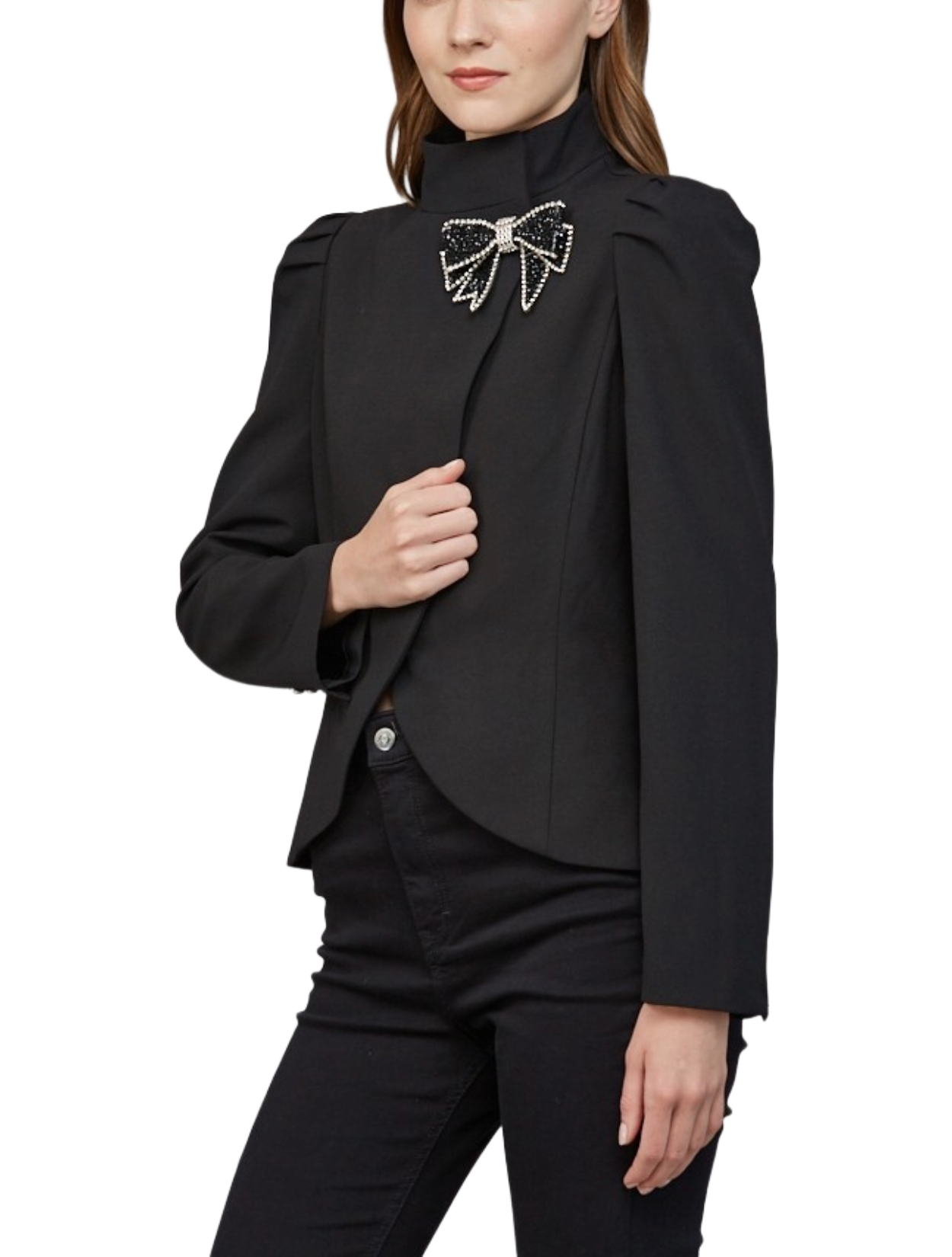 Beaded Bow Structure Jacket